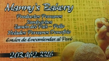 Manny's Bakery Llc menu