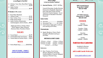 Patty Cakes Bakery Of Ct menu