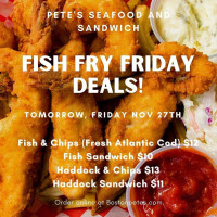 Pete's Seafood Sandwich menu