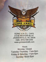 Gone Awol Cafe menu