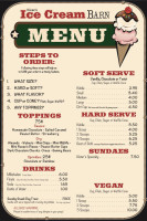 Kloter's Ice Cream Barn menu