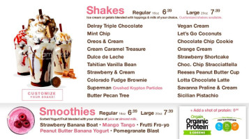 Cream Gourmet Gelato menu