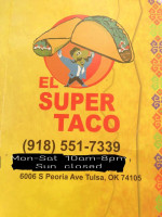 El Super Taco menu