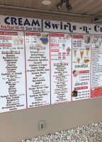 Swirls N Curls Ice Cream menu