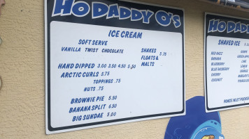 Ho Daddy O's Surf Cream menu