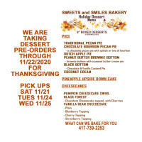 Sweets And Smiles Bakery menu