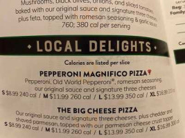 Jets Pizza menu