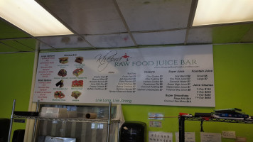 Khepra's Raw Food Juice menu