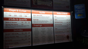 Andy's Frozen Custard menu