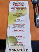 Taboo Taqueria menu