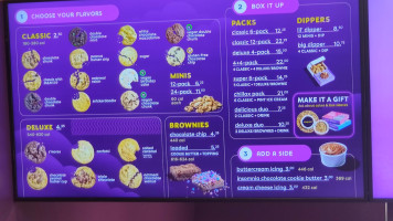 Insomnia Cookies menu