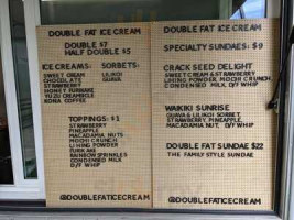 Double Fat Ice Cream menu