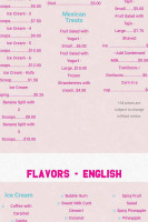 Monarca Ice Cream menu