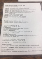 Pressed Juice Daily menu