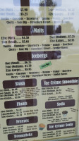 Weather Vane Ice Creme menu