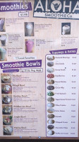 Aloha Smoothie Company menu