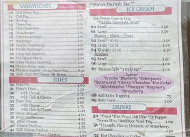 Cree-mee Drive-in menu