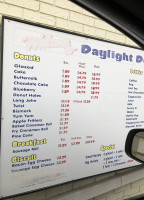 Daylight Donuts menu