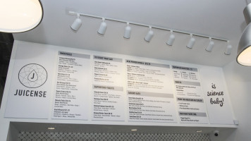 Juicense menu