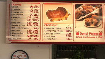 The Donut Palace menu