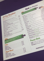 Aerojuice menu