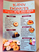 K Inn Doughnuts menu