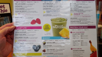 Planet Smoothie menu