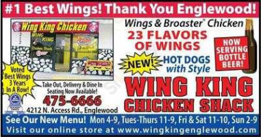 Wing King Chicken Shack menu