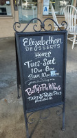 Elizabethan Desserts The 50's Cafe menu