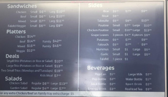 Reef Cakes menu