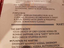 Montero's menu