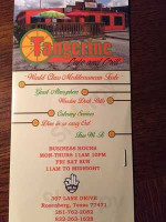 Tangerine Cafe And Grill menu