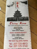 China Rose menu