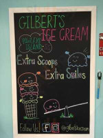 Gilbert's Ice Cream menu