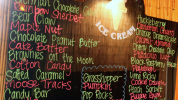 The Jungle Retreat Ice Cream menu