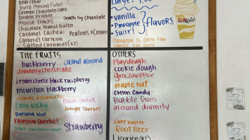 The Jungle Retreat Ice Cream menu