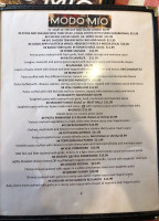 Modo Mio Italian Restaurant menu