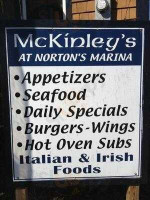 Mckinley's Pub menu