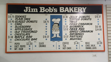 Jim Bob's Bakery Inc menu