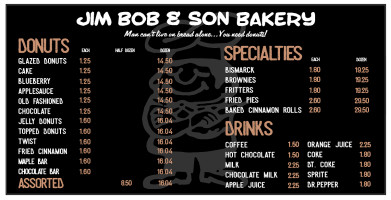 Jim Bob's Bakery Inc menu