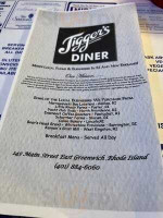 Jigger's Diner menu