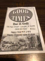 Good Times Grill menu