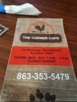 The Corner Cafe menu