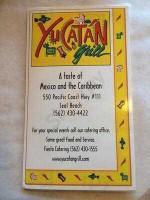 Yucatan Grill menu