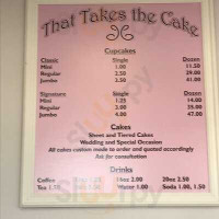 That Takes The Cake menu