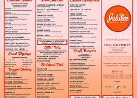 Jubilee Juice Grill menu