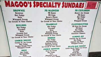 Magoo's Ice Cream Sandwich menu