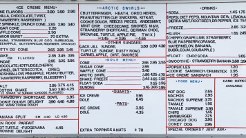 Pisa Pizza menu