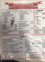 Bauder's Donut King menu