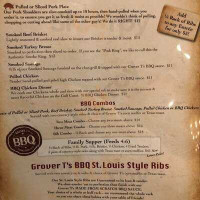 Grover T's Bbq menu